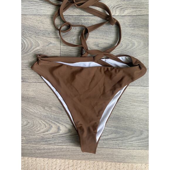Princess Poly Swimsuit Women's Size 2 Brown Strappy One Piece, Beach, Tropical - Picture 3 of 6